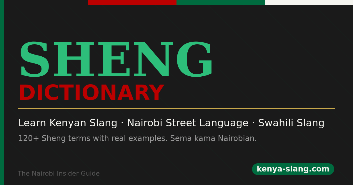 Sheng Dictionary — Learn Kenyan Slang, Nairobi Street Language ...